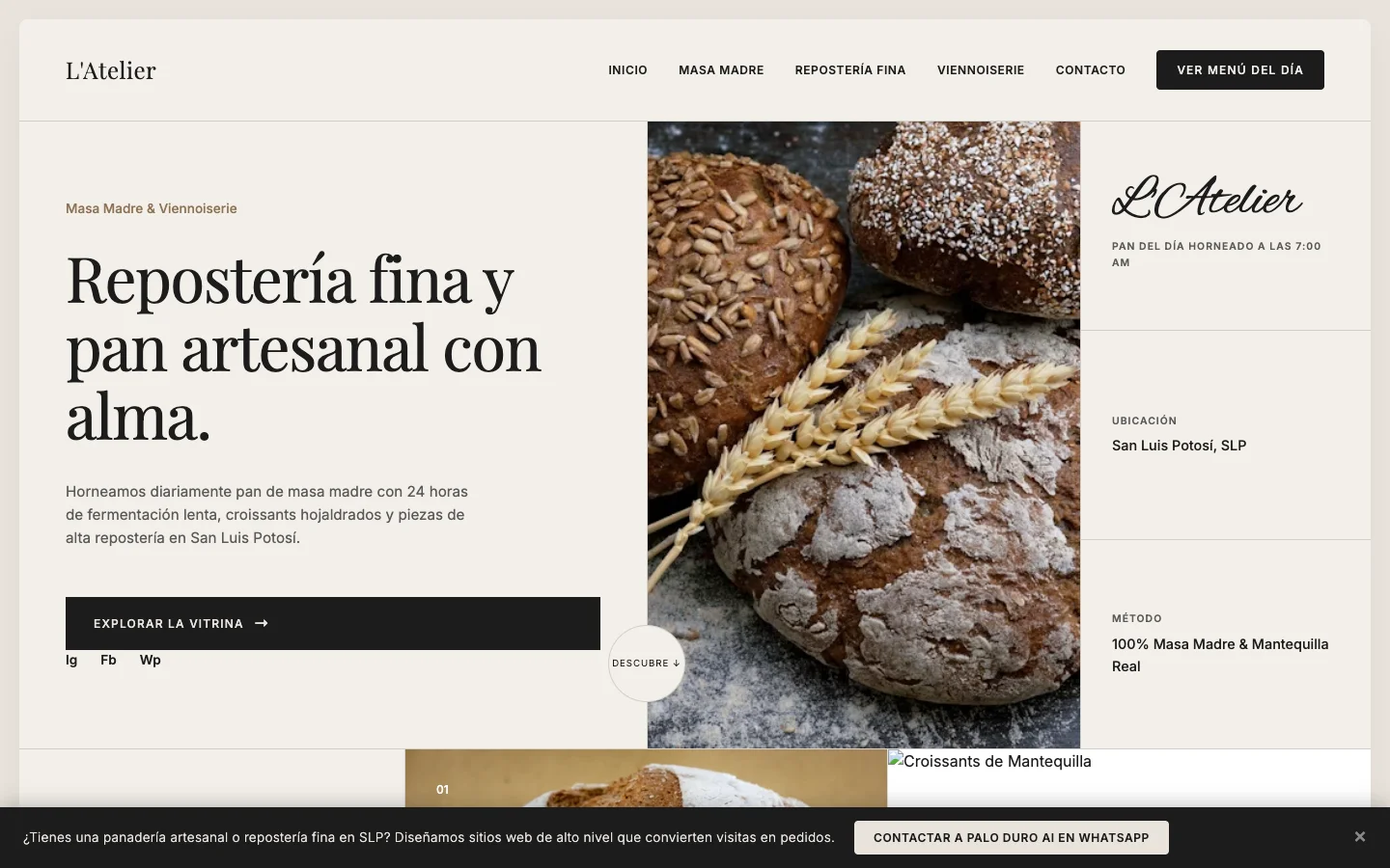 Preview de Diseño Web para Panaderías de Masa Madre Bvgaboo