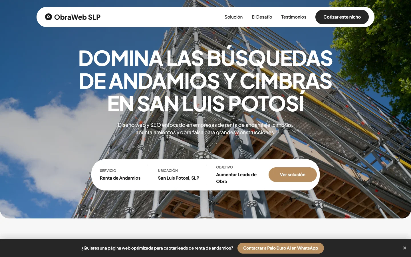 Diseño Web para Andamiaje y Obra Falsa en San Luis Potosí en Ciudad de México