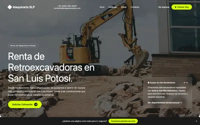 Página web de renta de retroexcavadora en San Luis Potosí por Bvgaboo