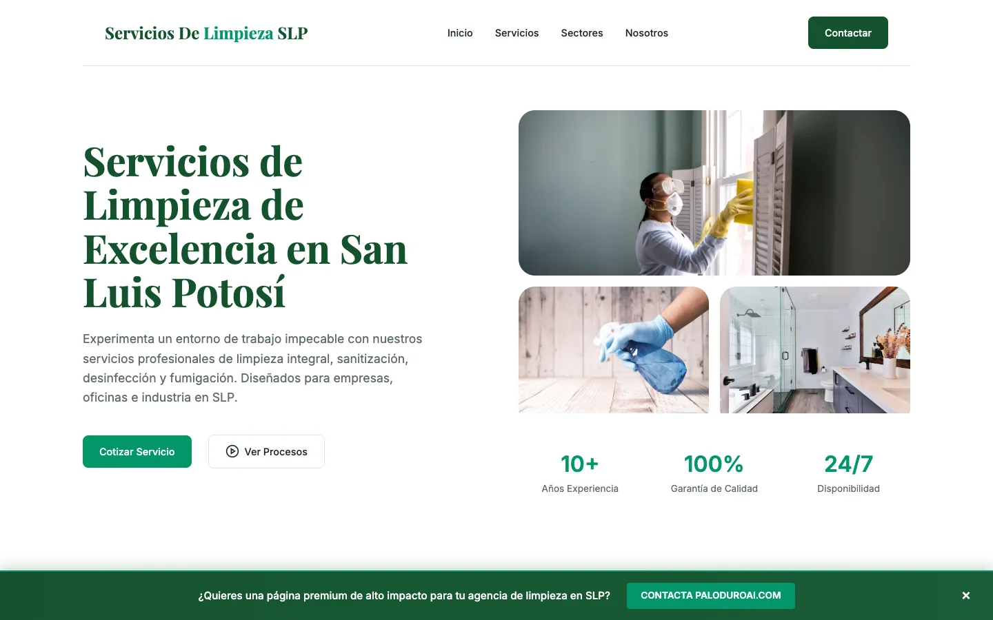 Preview de Diseño Web y SEO para Servicios de Limpieza Industrial en San Luis Potosí