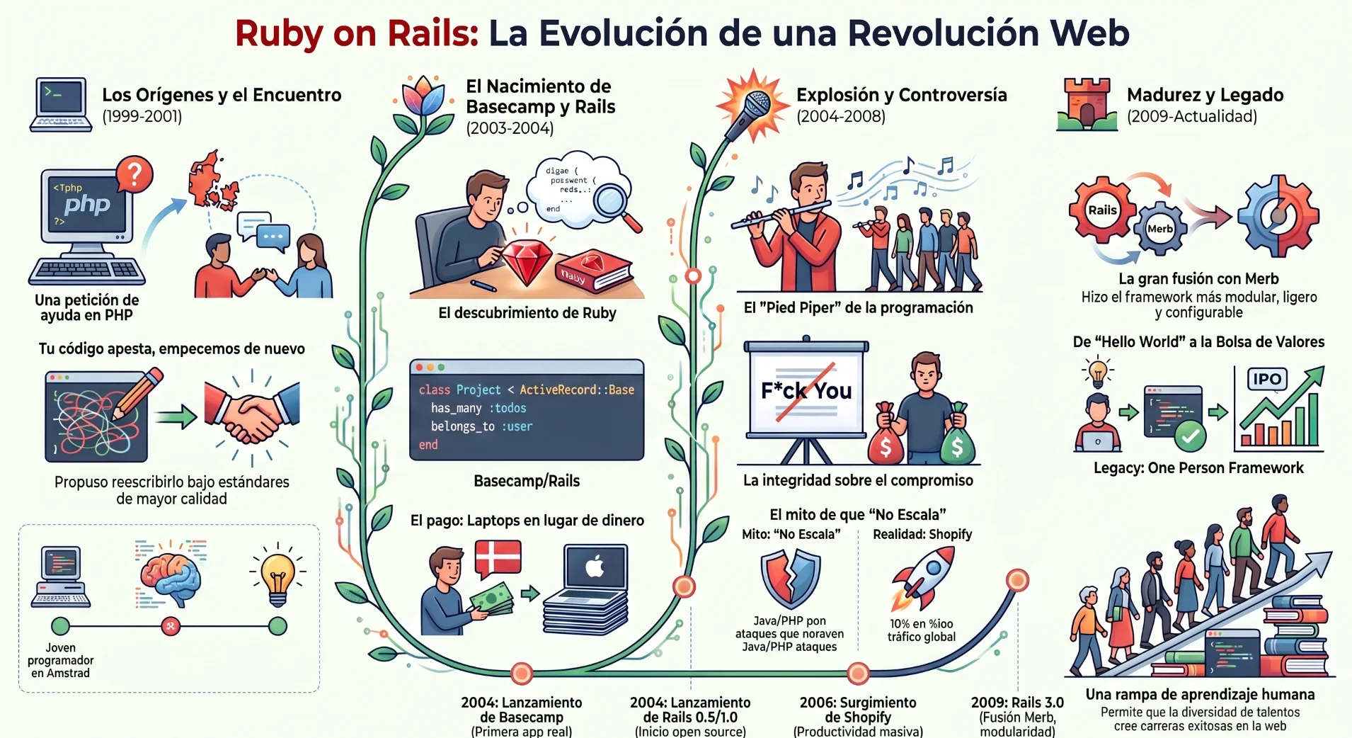 EL ORIGEN Y LA FILOSOFÍA DE RUBY ON RAILS: IMPACTO EN LA INDUSTRIA